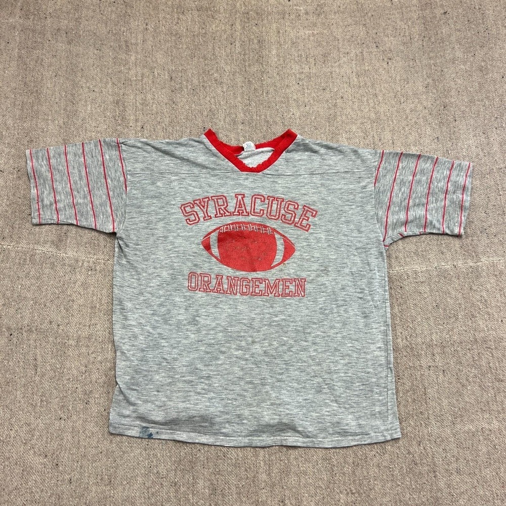 Vintage Syracuse Orangemen Shirt Mens Medium Gray 1970s NCAA USA